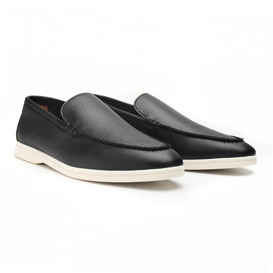 Herren Slipper Schwarz Größe 42 Leder | Bequeme Schlupfschuhe für Alltag und Freizeit-2