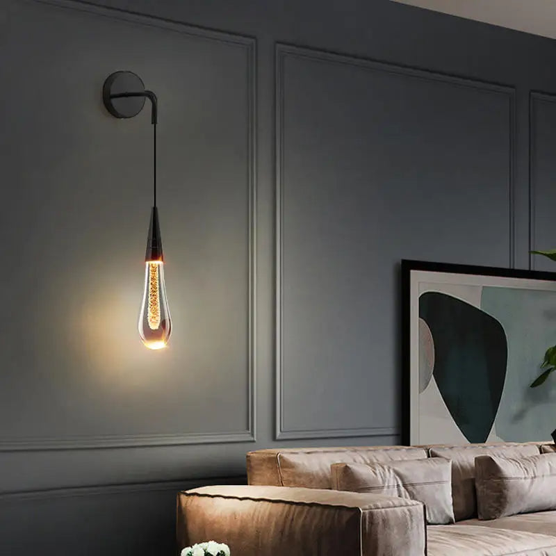 Lámpara de pared LED moderna – Diseño delgado en forma de gota de agua para iluminación ambiental