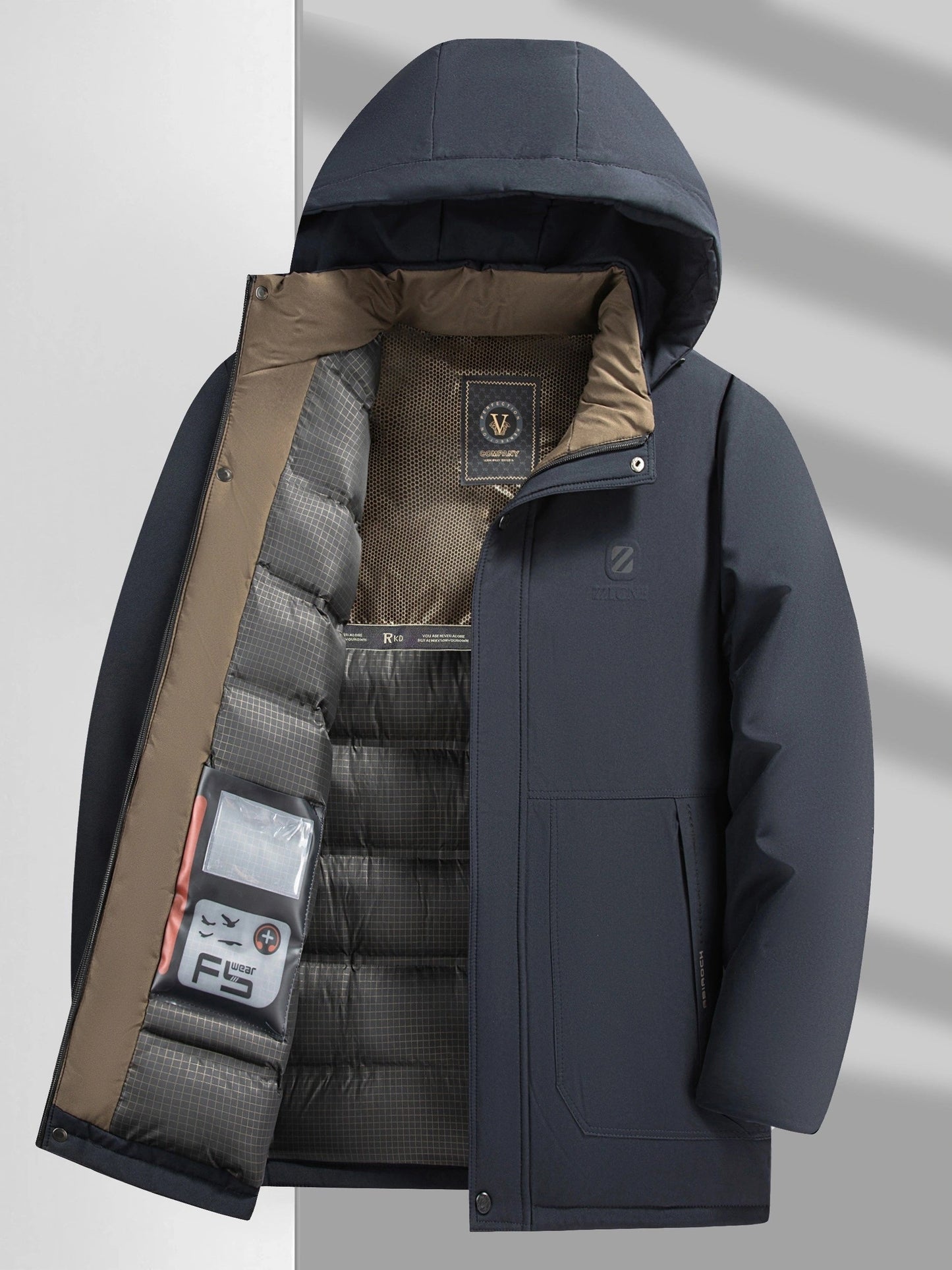 Herren Winterjacke Wasserdicht Atmungsaktiv Steppdesign Polyester-2