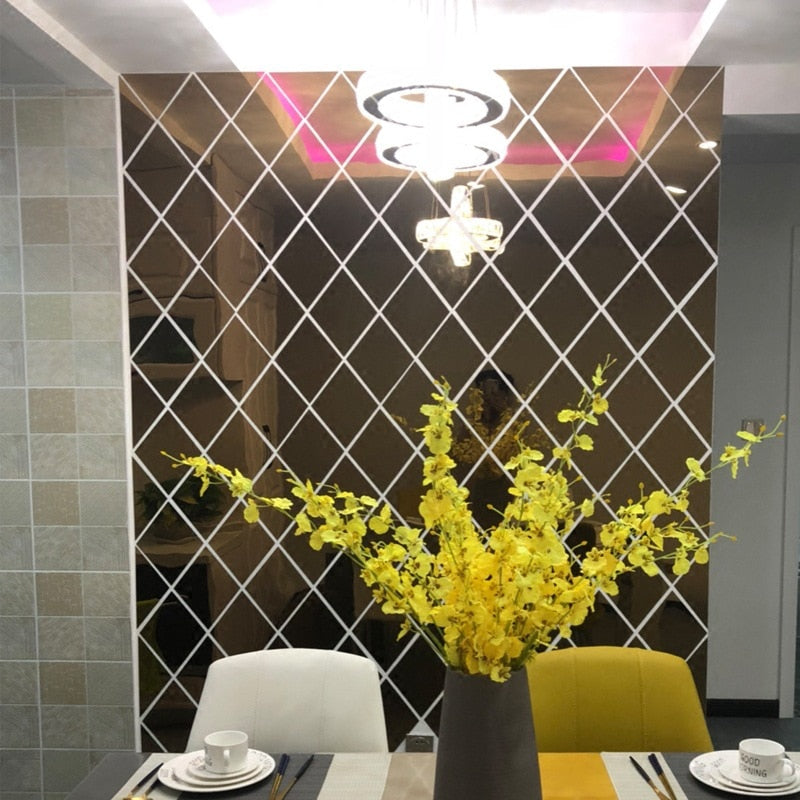 3D-Spiegeldreieck Wanddeko für Wohnzimmer aus hochwertigem PVC – Moderne Wanddekoration in verschiedenen Farben und Größen 4