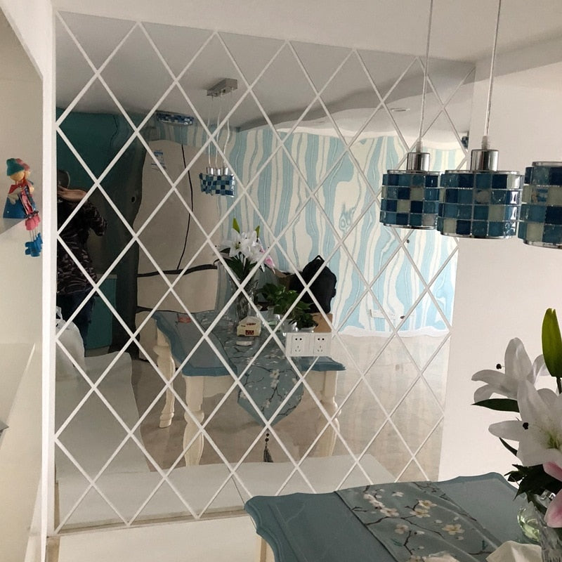 3D-Spiegeldreieck Wanddeko für Wohnzimmer aus hochwertigem PVC – Moderne Wanddekoration in verschiedenen Farben und Größen 5