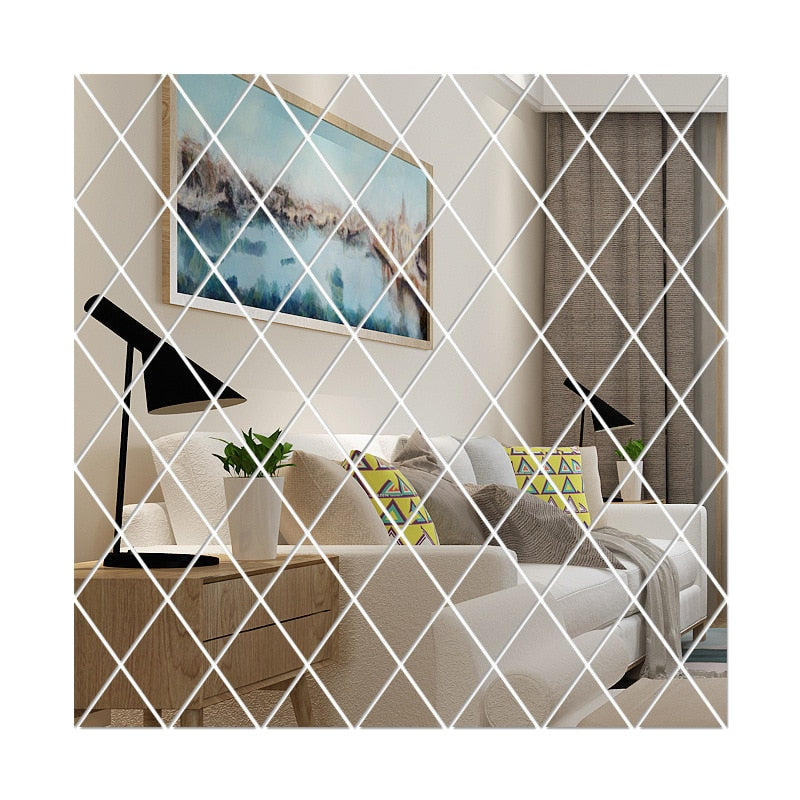 3D-Spiegeldreieck Wanddeko für Wohnzimmer aus hochwertigem PVC – Moderne Wanddekoration in verschiedenen Farben und Größen 7