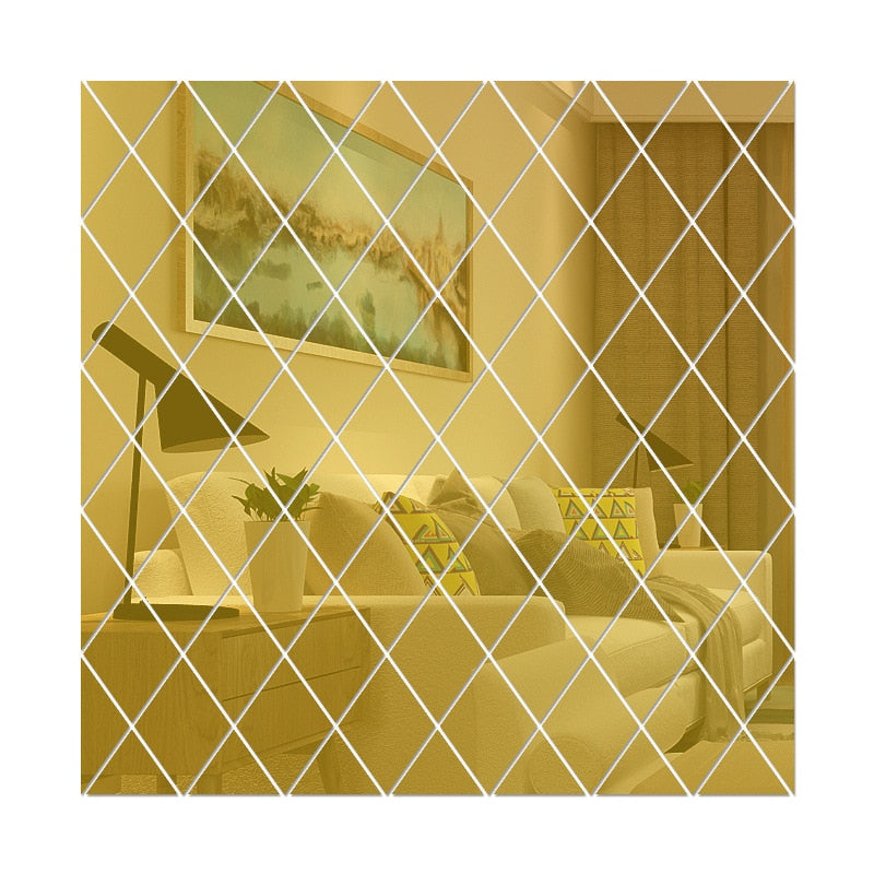 3D-Spiegeldreieck Wanddeko für Wohnzimmer aus hochwertigem PVC – Moderne Wanddekoration in verschiedenen Farben und Größen 8