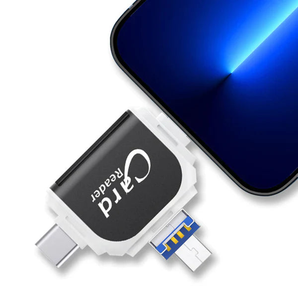 4-in-1 Kartenleser für SD und TF – USB, USB-C, Micro-USB, Lightning, Hochgeschwindigkeit 6
