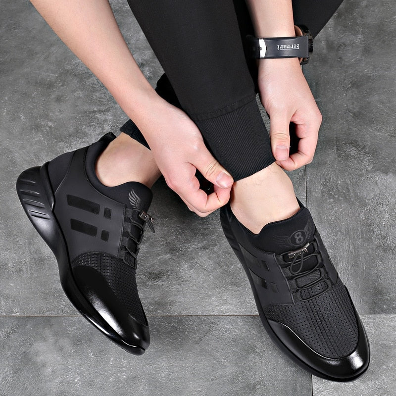 Herren Schuhe Schwarz Größe 42 Leder Orthopädisch Komfortabel-5