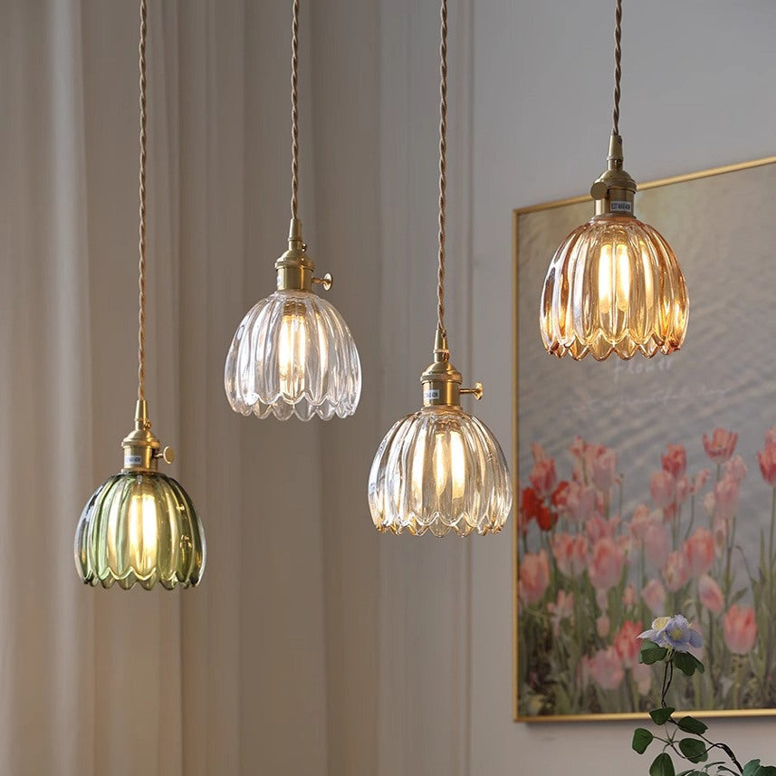 Aeruna | Japanische Glas-Pendelleuchte im Vintage-Stil 1
