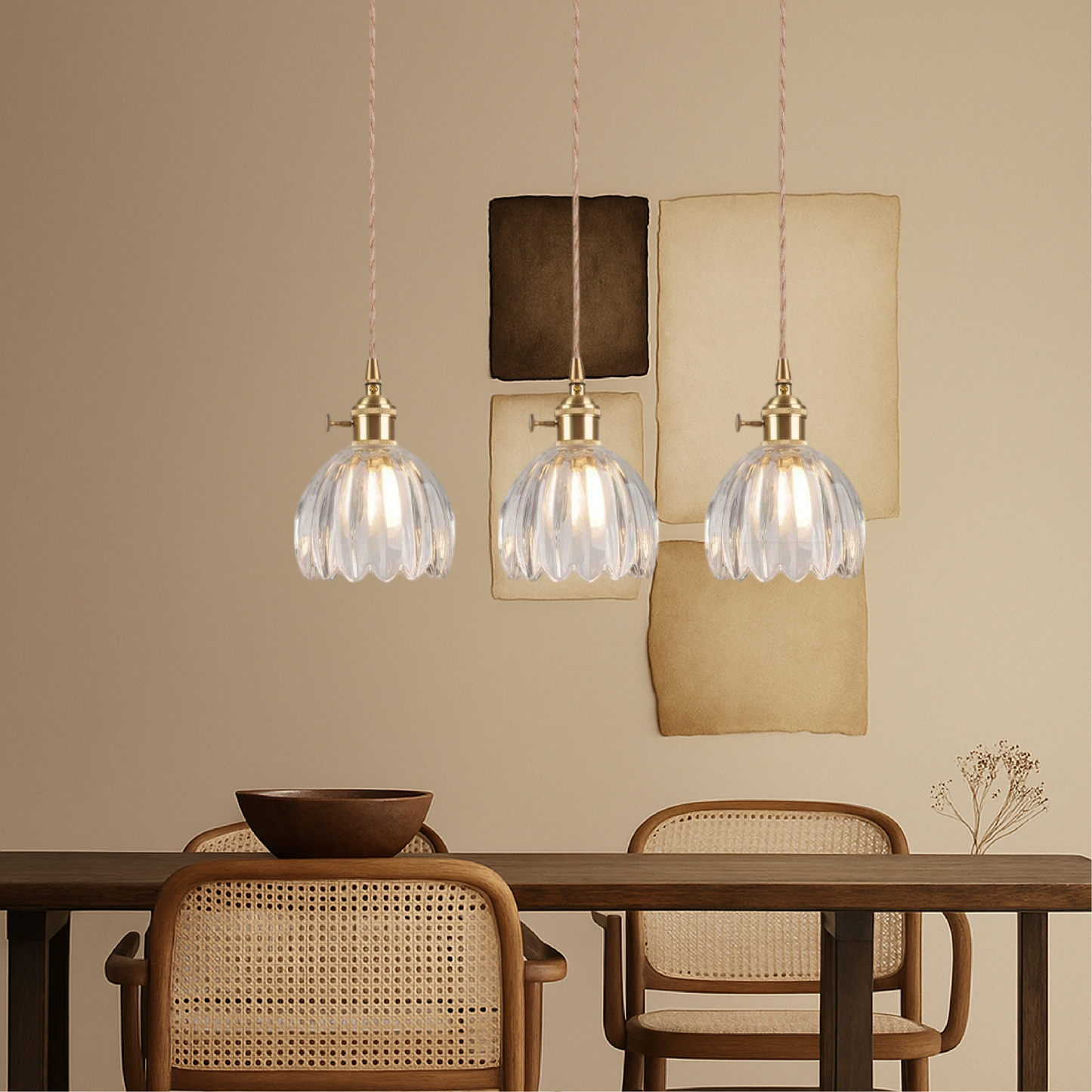 Aeruna | Japanische Glas-Pendelleuchte im Vintage-Stil 6