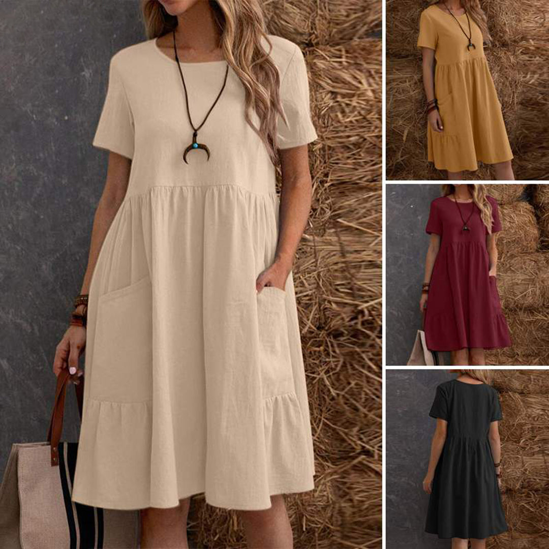 Damen Kleid Schwarz Größe M Polyester - Sommerkleid für Stilvolle Tage-5