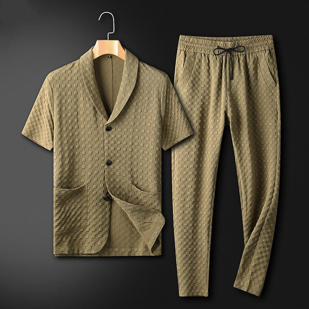 Variant image for Herren Set Blau Größe M Polyester – Elegantes Sommer Outfit für Männer-1