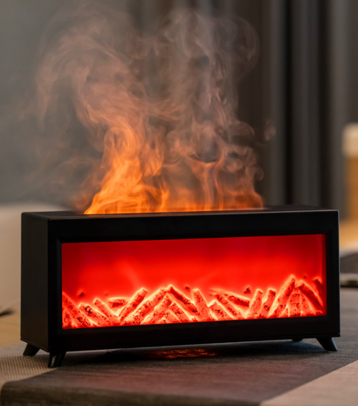 Aromatherapie-Diffuser 4-in-1 mit LED-Flamme und Smart Timer – Luftbefeuchter in Schwarz oder Weiß 1