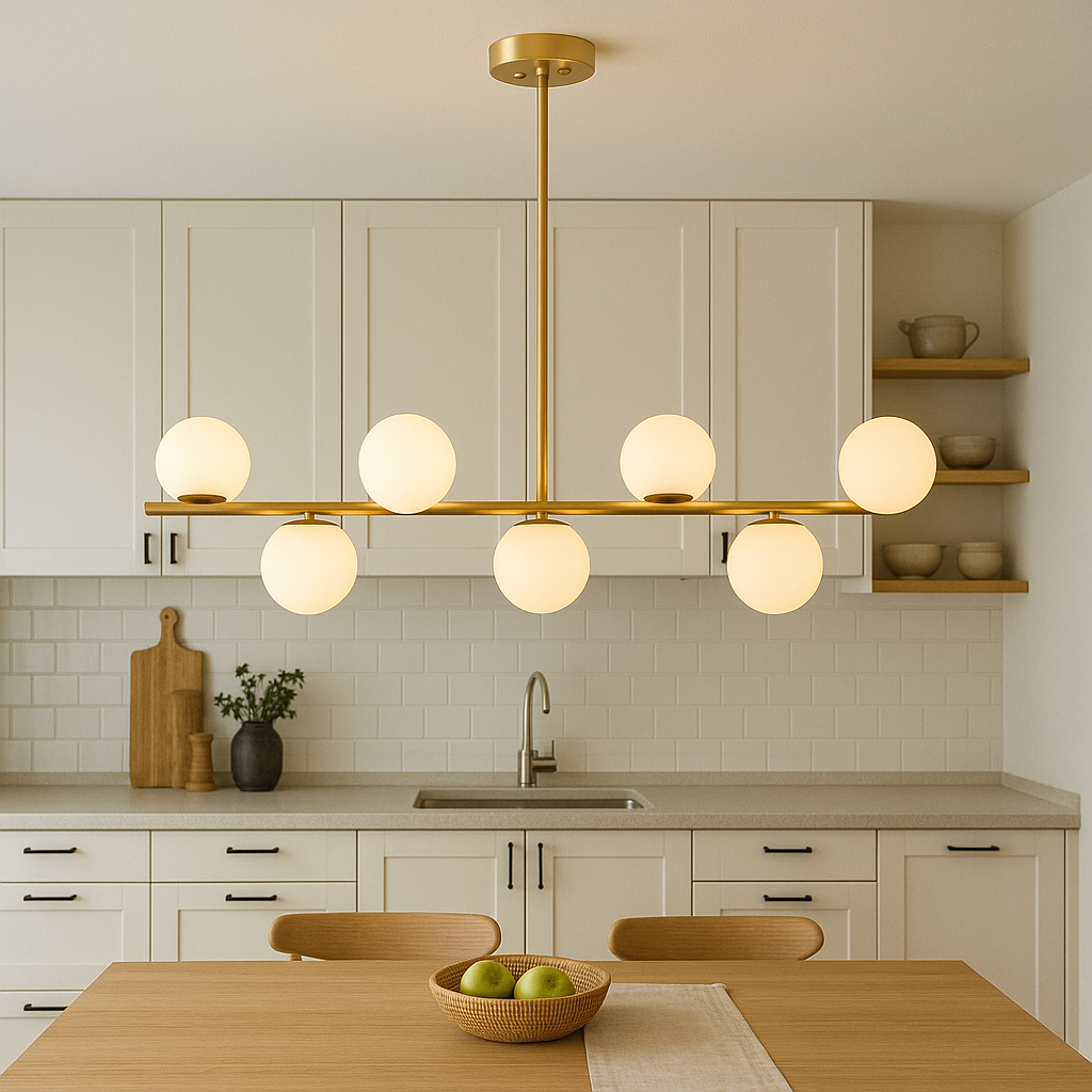Arvion | Eleganter goldener Kronleuchter-Küchentisch 1