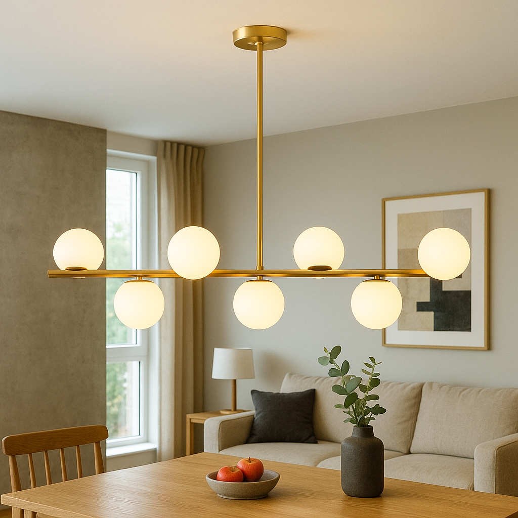 Arvion | Eleganter goldener Kronleuchter-Küchentisch 2