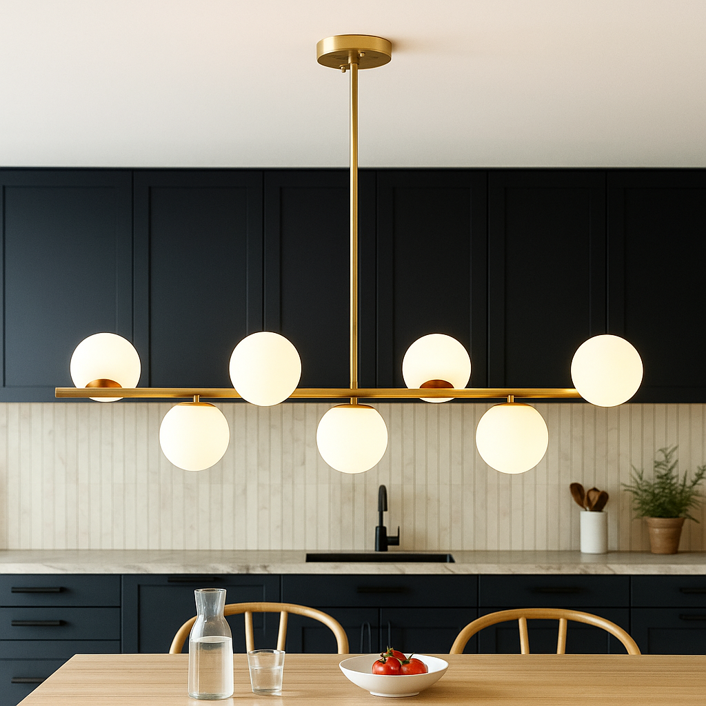 Arvion | Eleganter goldener Kronleuchter-Küchentisch 3