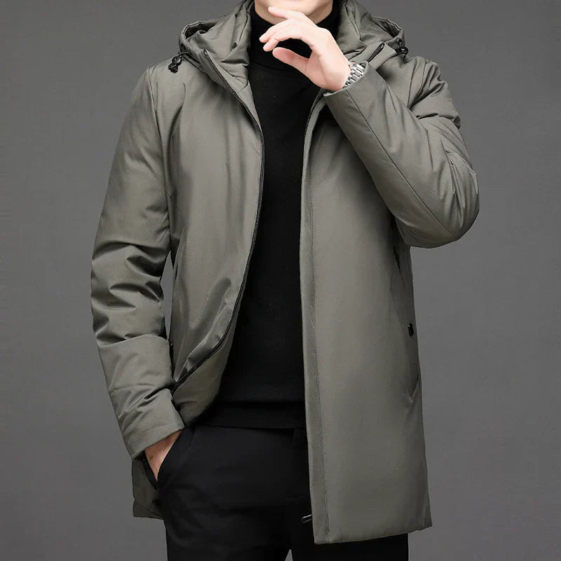 Asher | Klassische Herren Winter Pufferjacke mit Reißverschluss und Kapuze 1