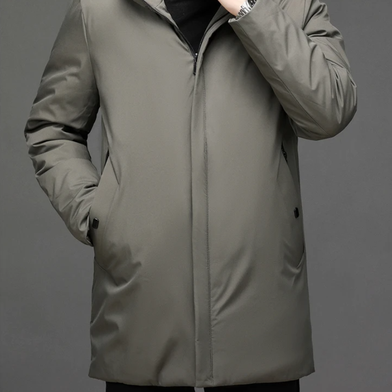 Asher | Klassische Herren Winter Pufferjacke mit Reißverschluss und Kapuze 2