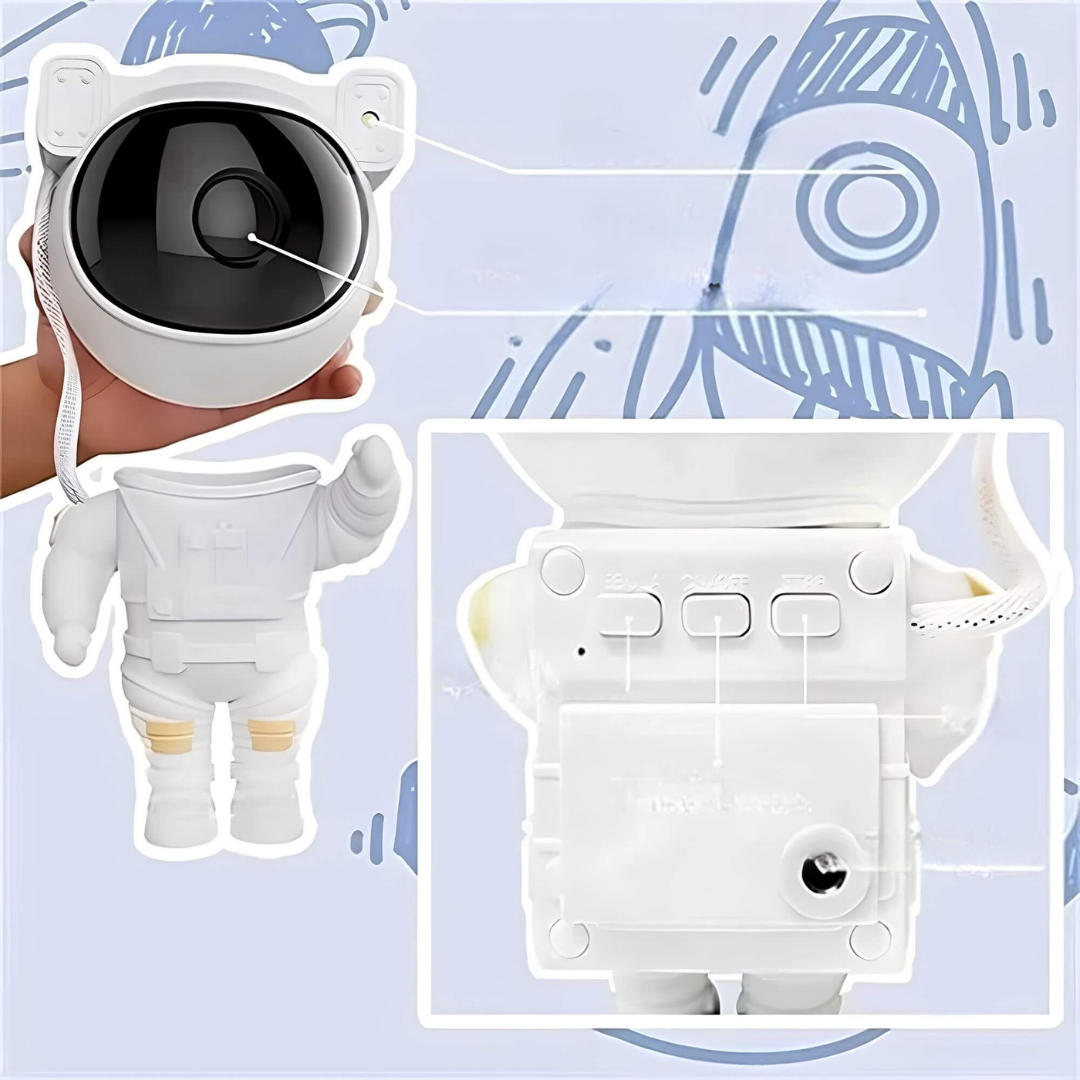 Astronauten Sternenprojektor mit Galaxie-Effekten – Nachtlampe für Kinder und Erwachsene, Beruhigende Atmosphäre, USB-Anschluss 4