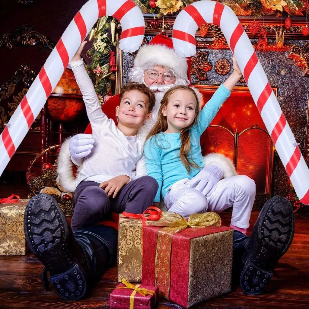 Aufblasbare Weihnachtsdekoration Set von 4 Zuckerstangen 87 cm PVC für Außenbereich 2