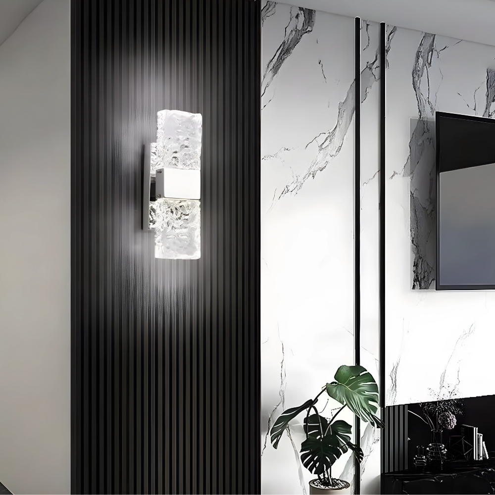 StrahlGlas | Lámpara de cristal elegante para iluminación ambiental de pared
