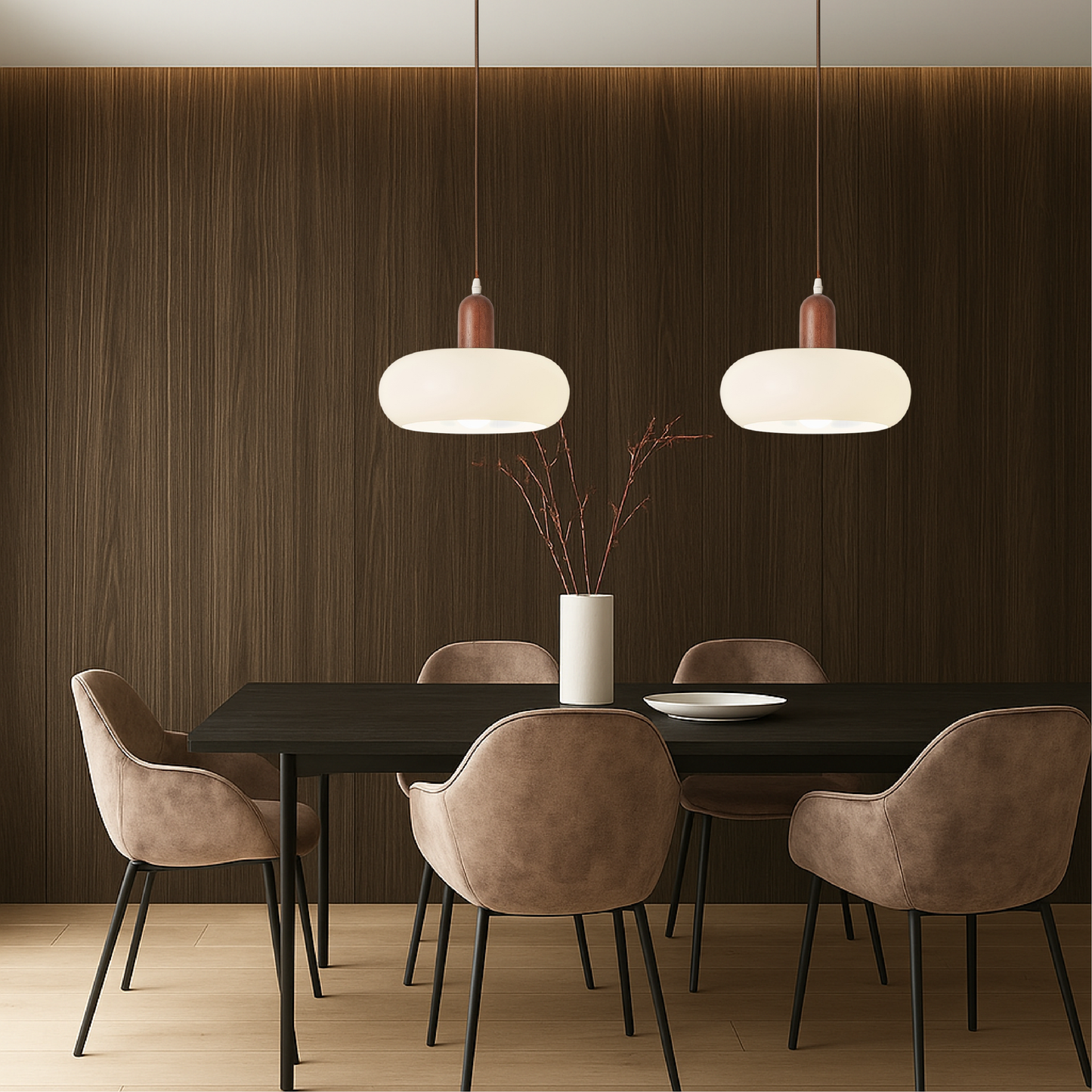 Aurique | Moderne cremefarbene Hängelampe im skandinavischen Stil 2