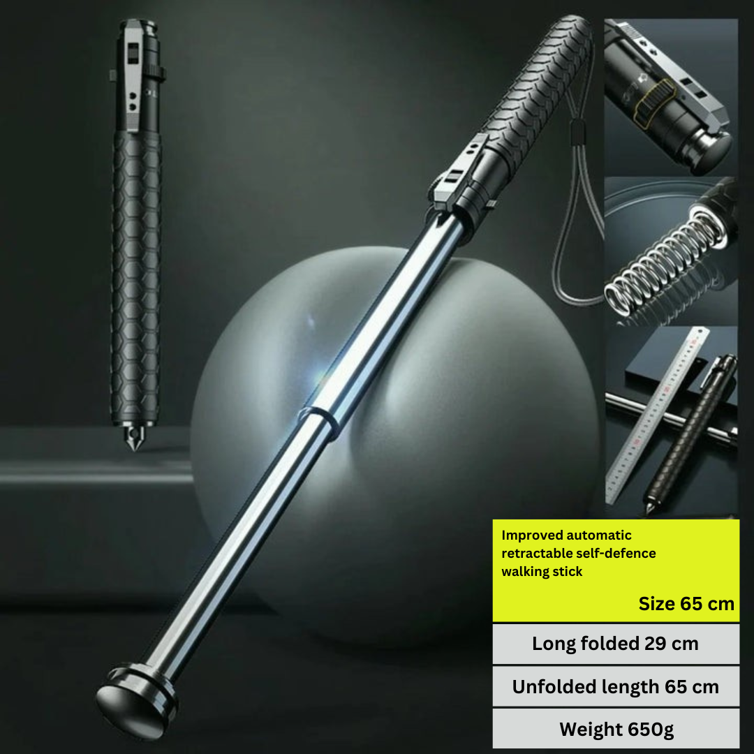Automatic walking stick for self-defense – safety for every adventure