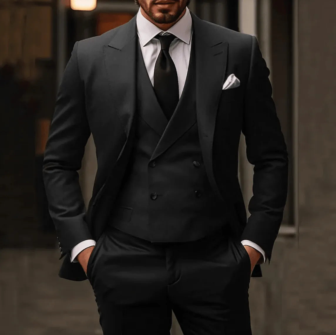 Herren Anzug 3-Teilig Klassisches Design Hochwertiges Material-1