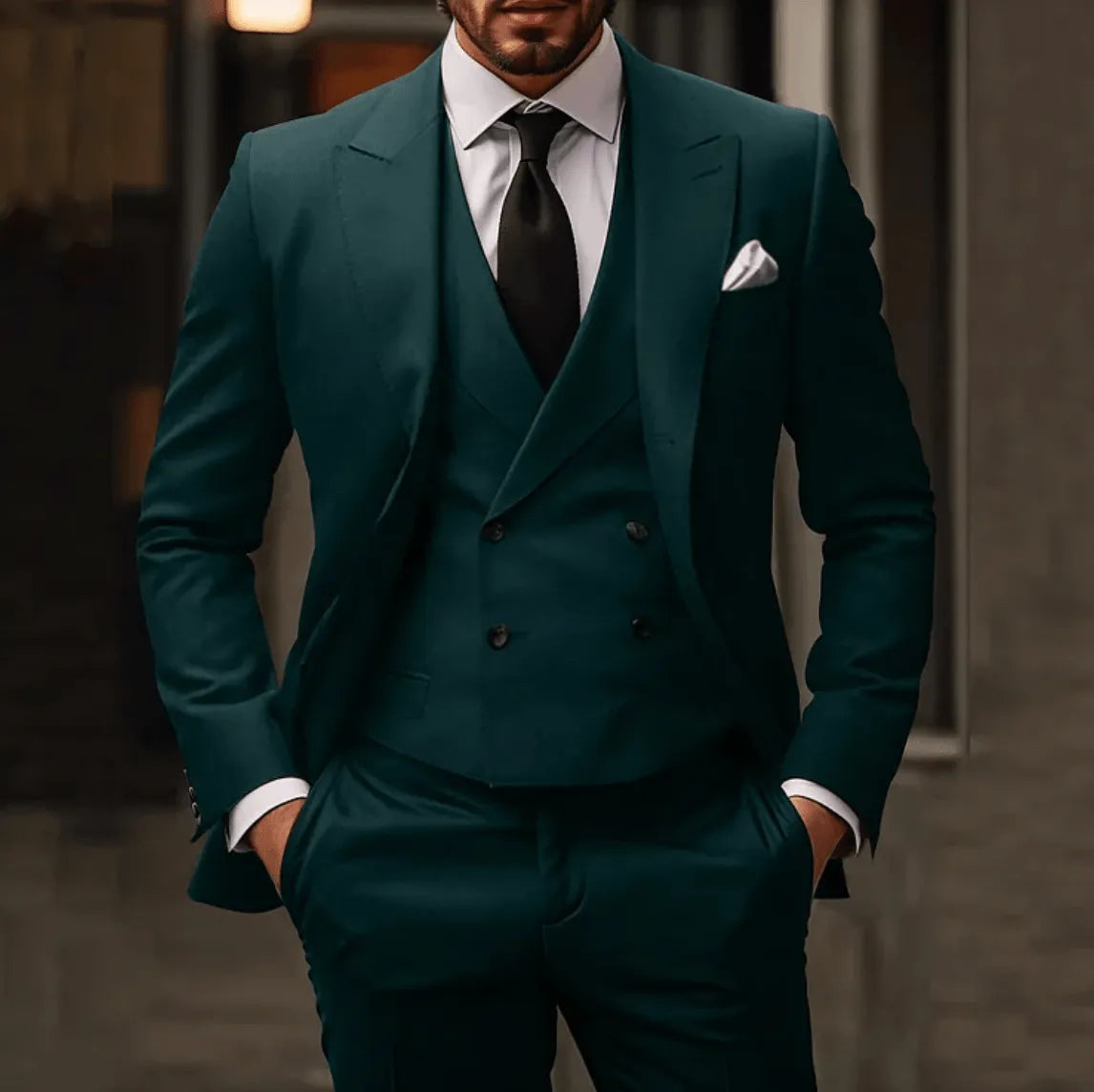 Herren Anzug 3-Teilig Klassisches Design Hochwertiges Material-4