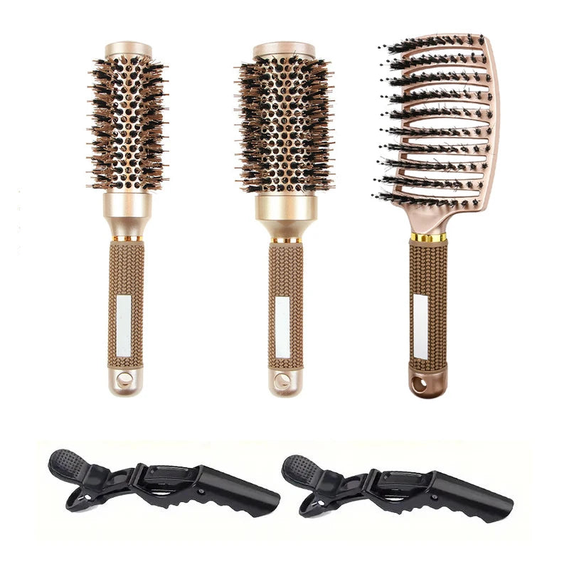 BlowOut Pro – Rundes Haarbürstenset mit ionischen Wildschweinborsten für Styling in Salonqualität 0