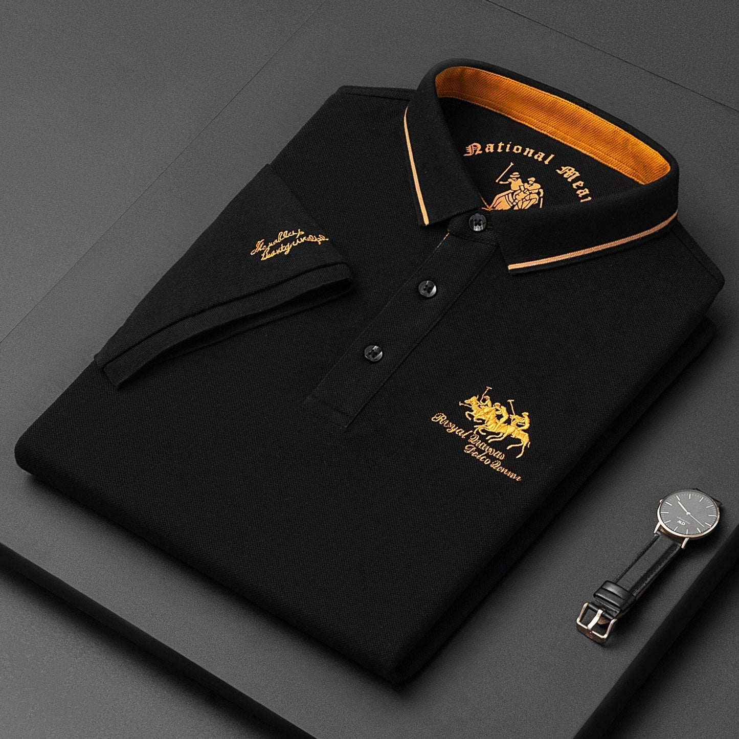 Herren Polo Shirt Klassisch Atmungsaktiv Hochwertig Baumwolle-1