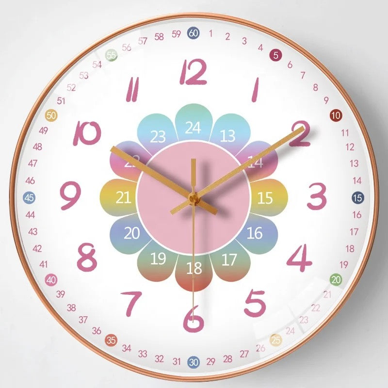 Bunte Kinderwanduhr aus ABS-Kunststoff – Fördert Selbstständigkeit und Zeitwahrnehmung für Kinder ab 2 Jahren 1