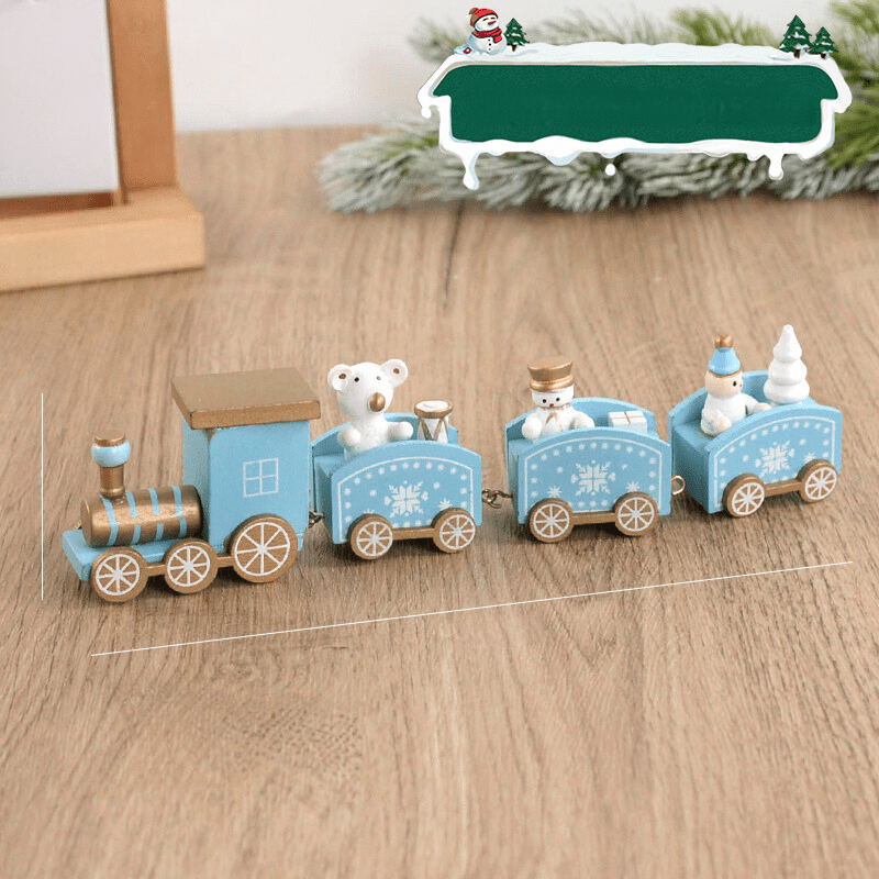 Buntes Weihnachtsbaum Ornament Holzspielzeug Weihnachtszug Handgefertigt 6 cm x 19,3 cm 2