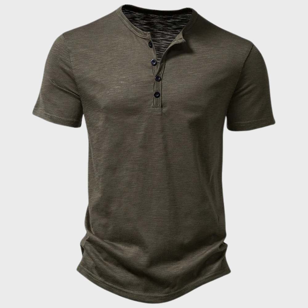 Herren T-Shirt Henley Entspannt Baumwolle Komfortabel Stilvoll-2