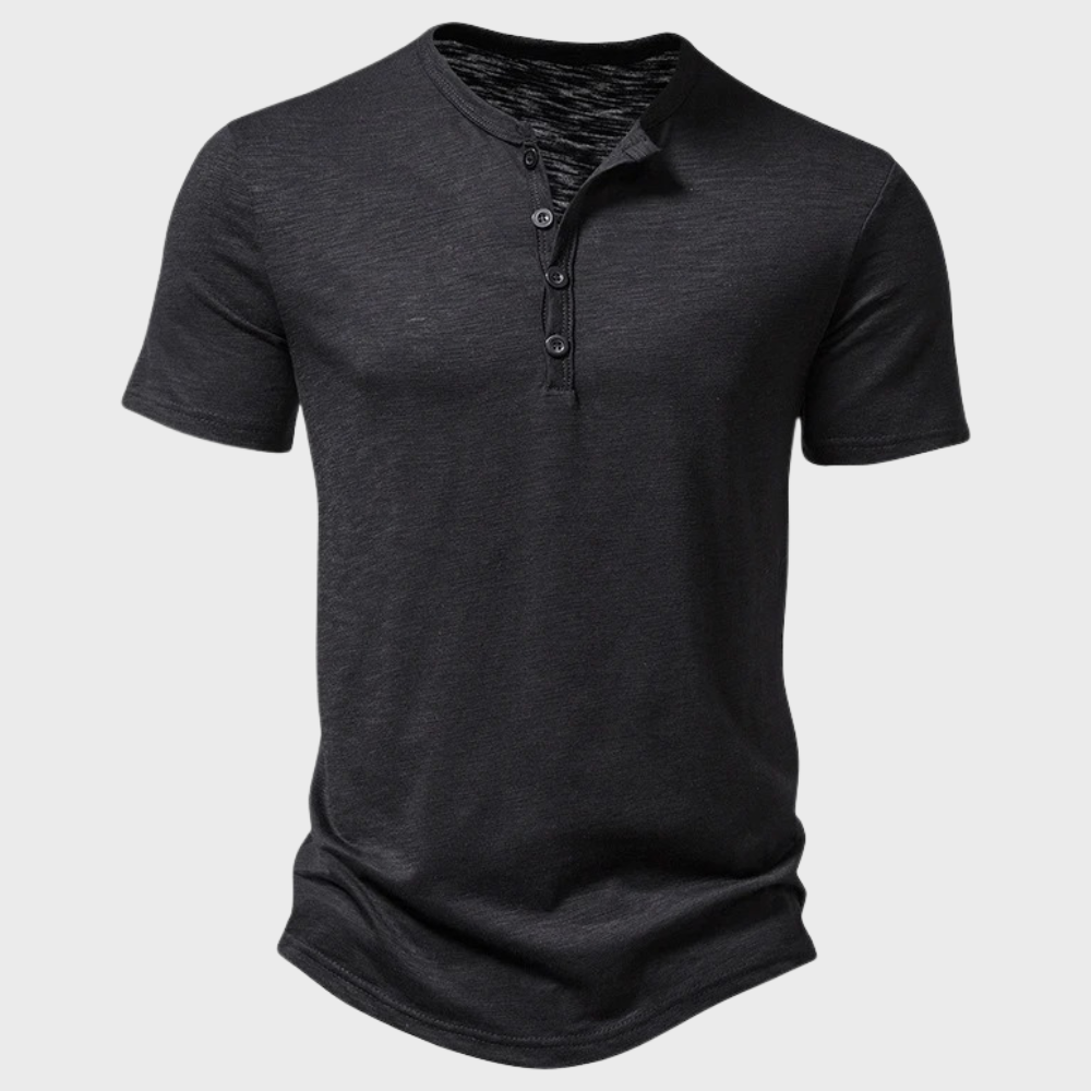 Herren T-Shirt Henley Entspannt Baumwolle Komfortabel Stilvoll-3