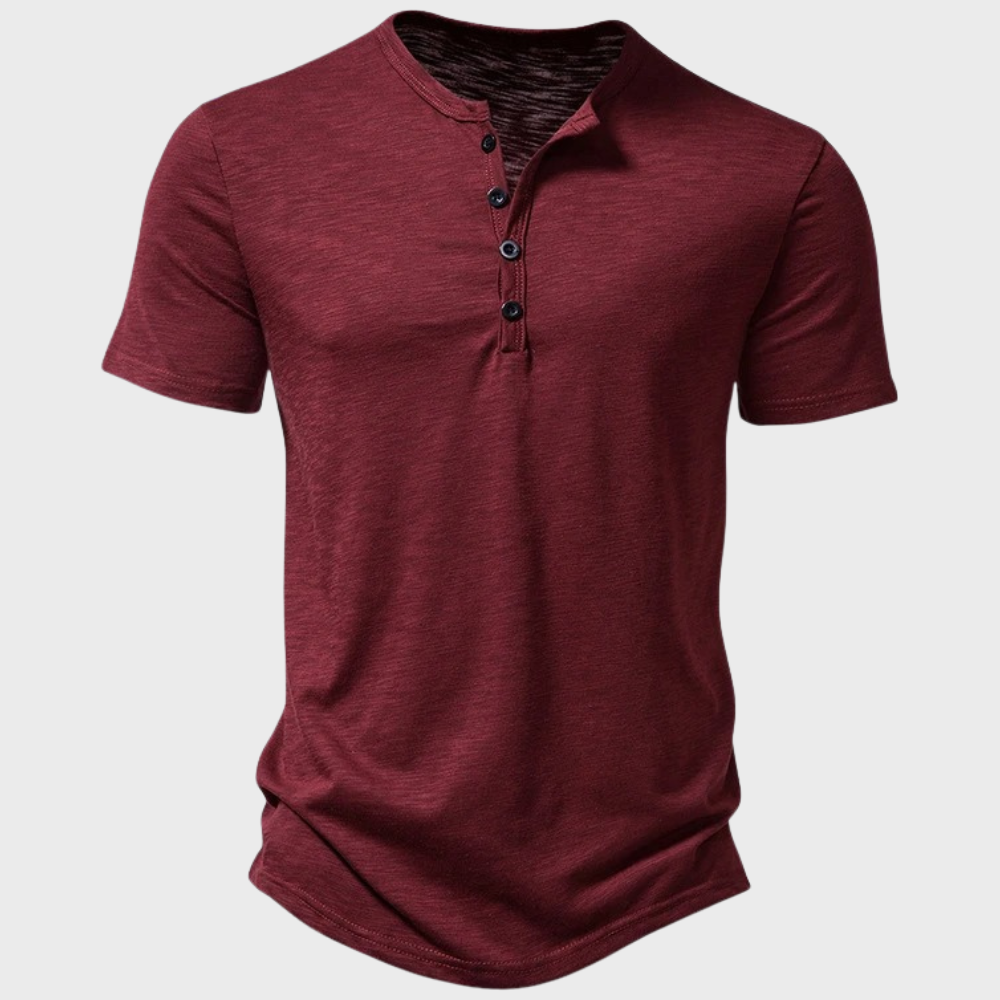 Herren T-Shirt Henley Entspannt Baumwolle Komfortabel Stilvoll-6