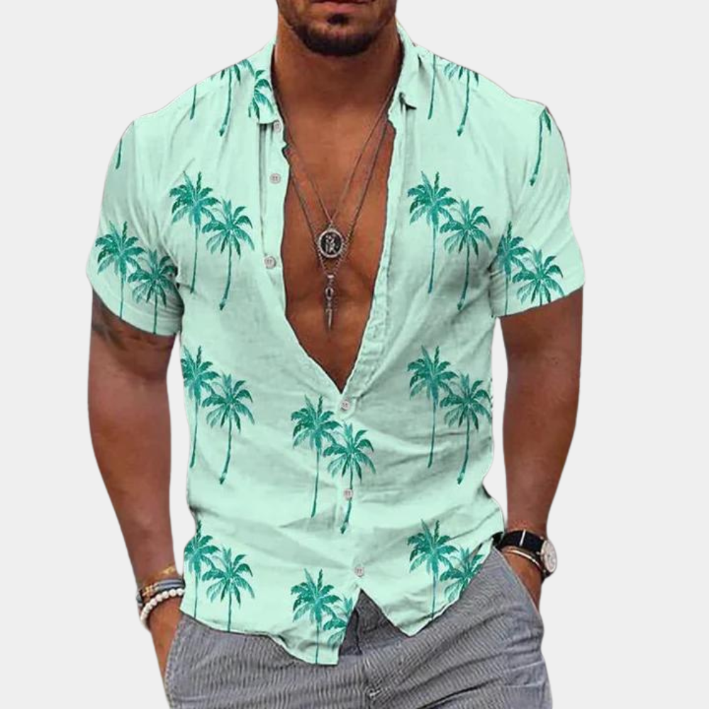 Herren Hemd Tropisch Atmungsaktiv Modernes Design Leicht Sommer Hemd-3