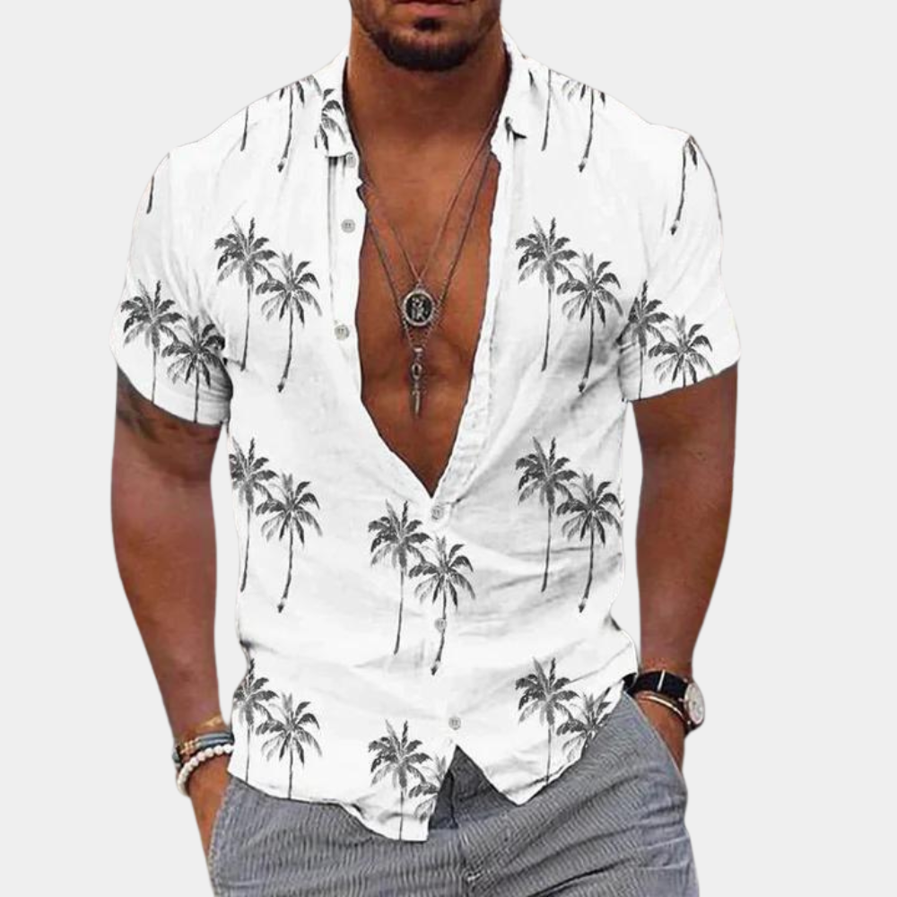 Herren Hemd Tropisch Atmungsaktiv Modernes Design Leicht Sommer Hemd-5