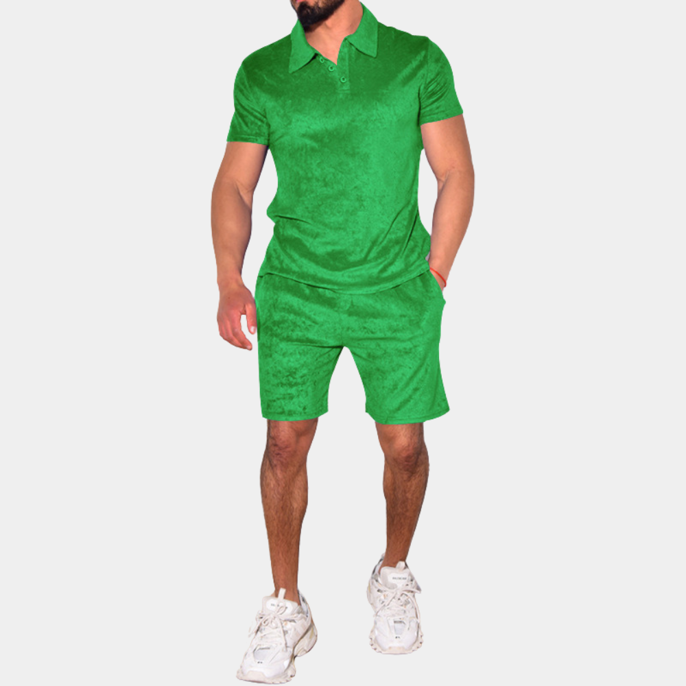 Variant image for Herren Set Grün Größe M Baumwolle – Stilvolles Sommeroutfit für Männer-11