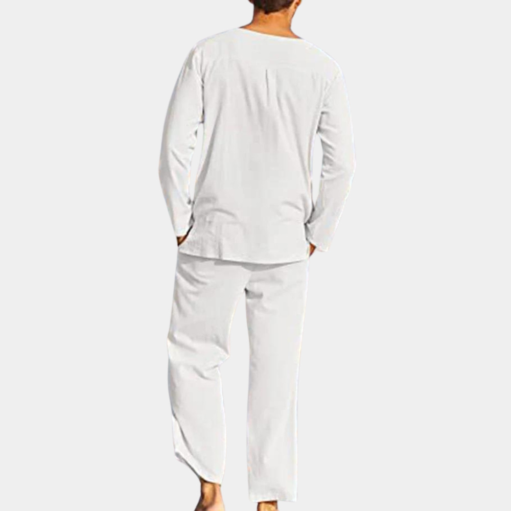 Herren Set Weiß Größe M Baumwolle Atmungsaktiv-4