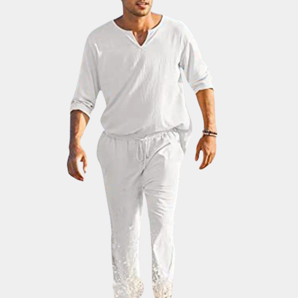 Variant image for Herren Anzug Weiß Größe M Baumwolle Atmungsaktiv Elegant-6