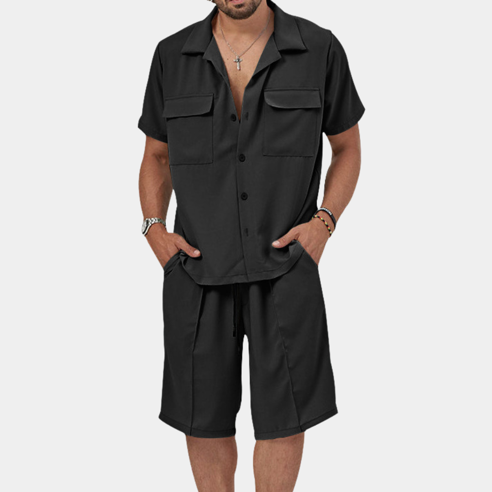 Variant image for Herren Set Sommer Polo und Shorts Weiß Größe M Baumwollmischung-16