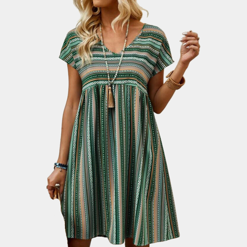 Variant image for Damen Kleid Gestreift Orange Größe M Baumwolle-6