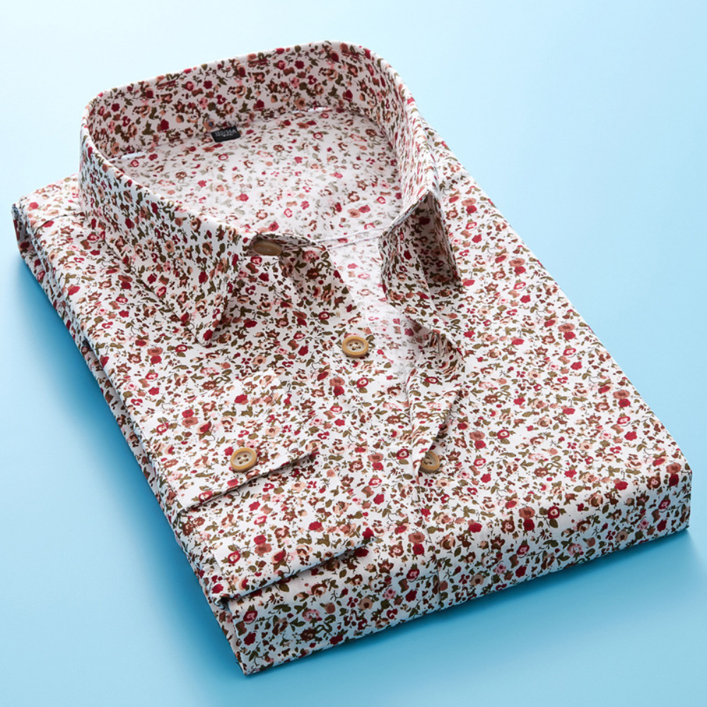 Variant image for Herren Hemd Langarm Paisley Muster Komfortabel Atmungsaktiv-17