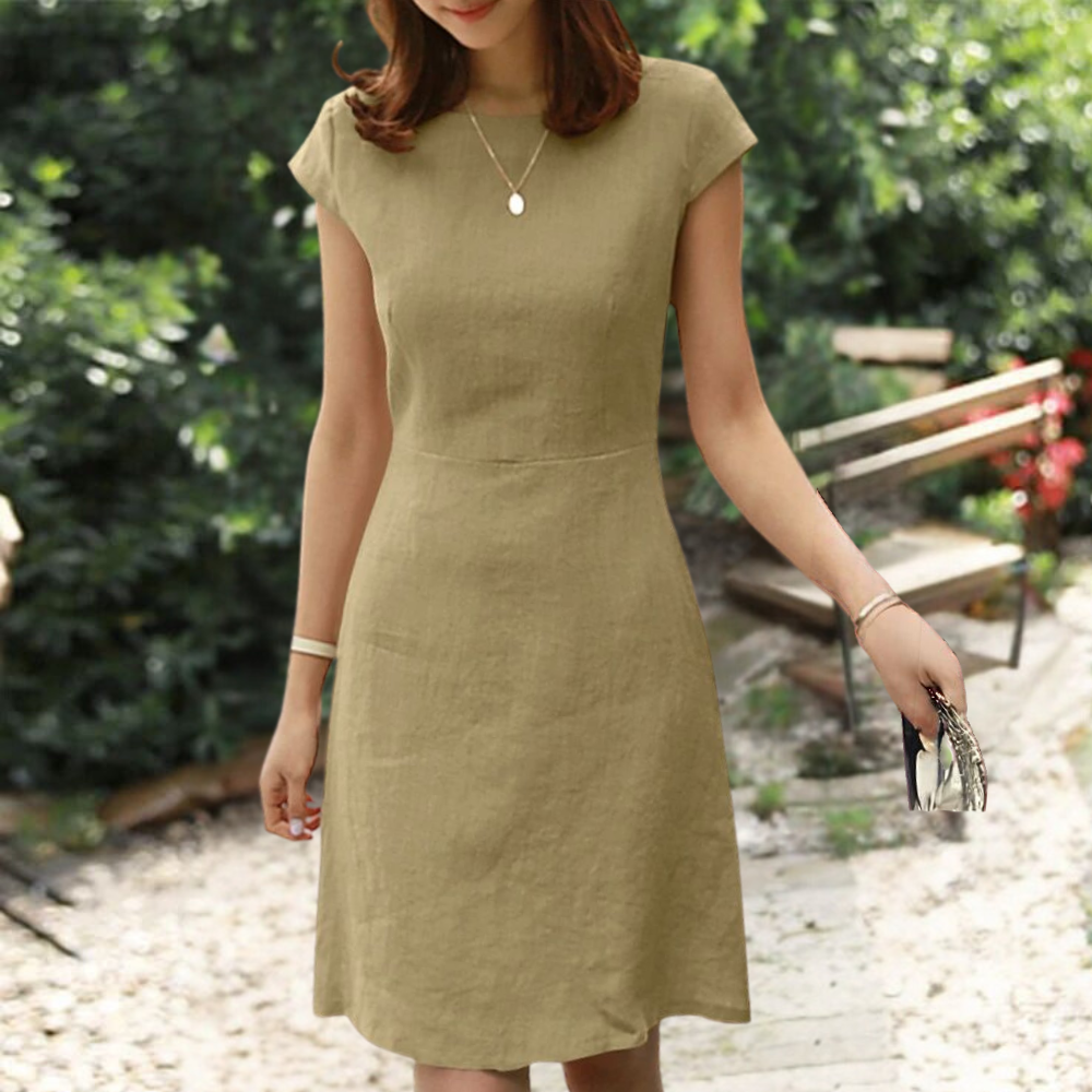Variant image for Damen A-Linien Kleid Grün Größe M Baumwolle Leinen - Elegantes Sommerkleid für Komfort und Stil-16