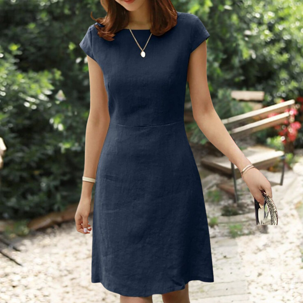 Variant image for Damen A-Linien Kleid Grün Größe M Baumwolle Leinen - Elegantes Sommerkleid für Komfort und Stil-11