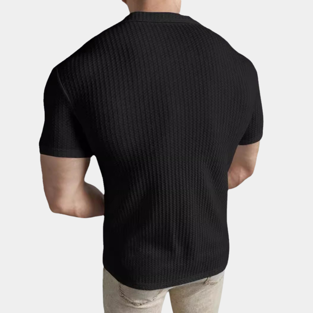 Herrenhemd Casual Langarm Atmungsaktiv Knopfverschluss für Sommer-5