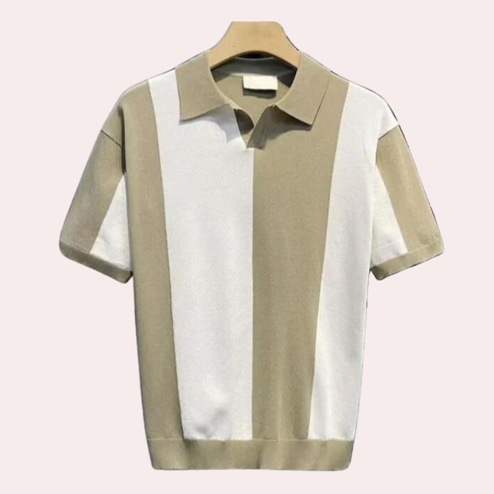 Herren Polo Shirt Farbblock Slim Fit Baumwolle Modern Stil-4
