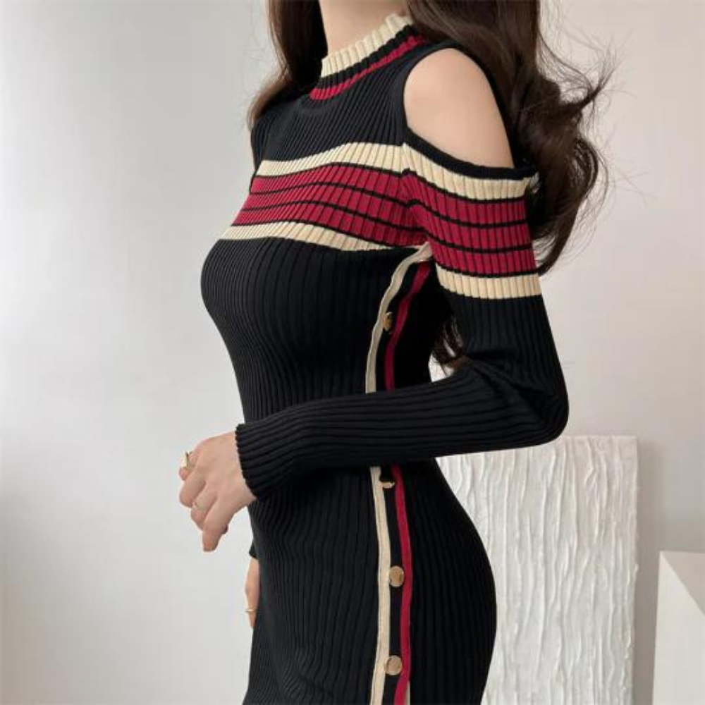 Eluned - Trendiges Sommerkleid Damen mit Kalten Schultern und Weichem Stoff-2