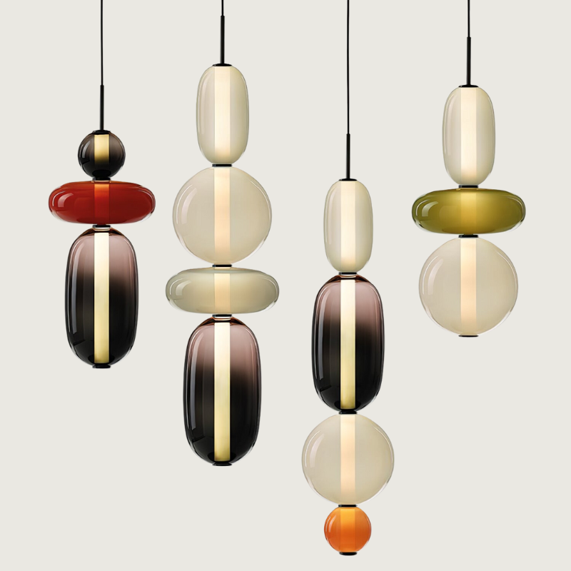 LichtPraline | Kolorowa lampa szklana z zabawnym wzorem cukierkowym