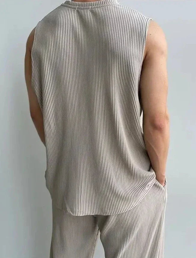 Damen Sommer Set Zweiteiler Hose und Oberteil Ärmellos Atmungsaktiv-6