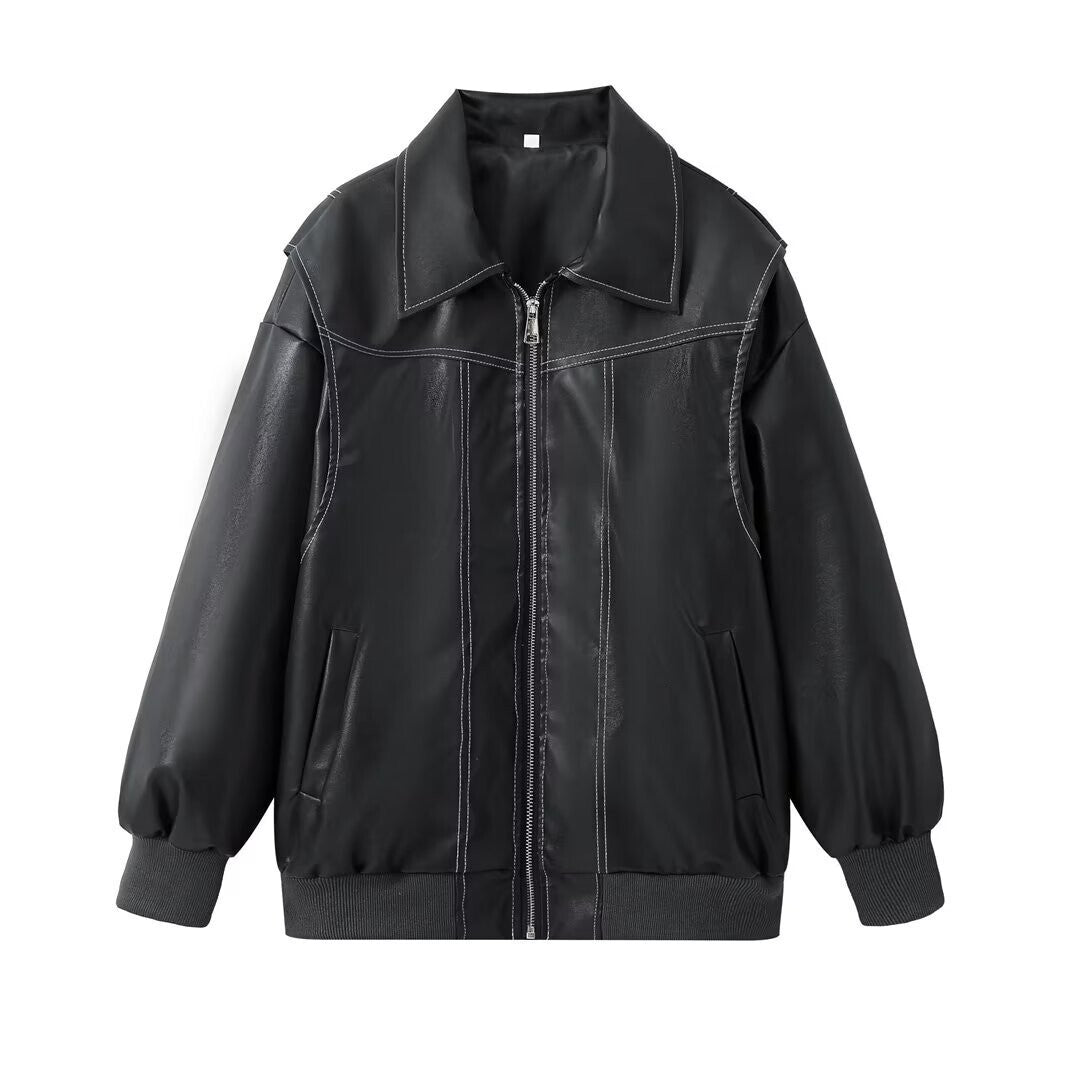 Clarisse | Oversize-Winterjacke aus Leder für Damen 0