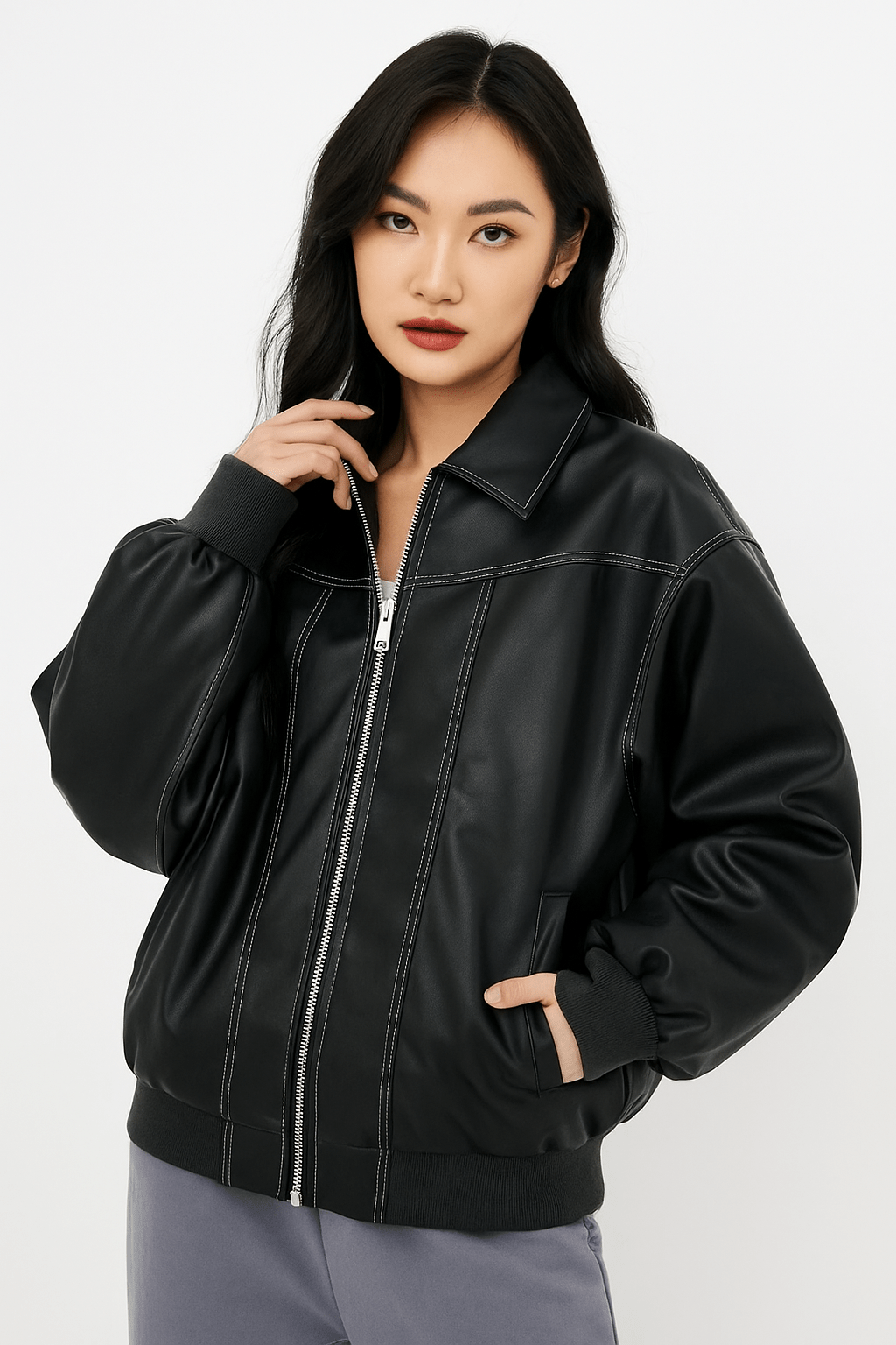 Clarisse | Oversize-Winterjacke aus Leder für Damen 1